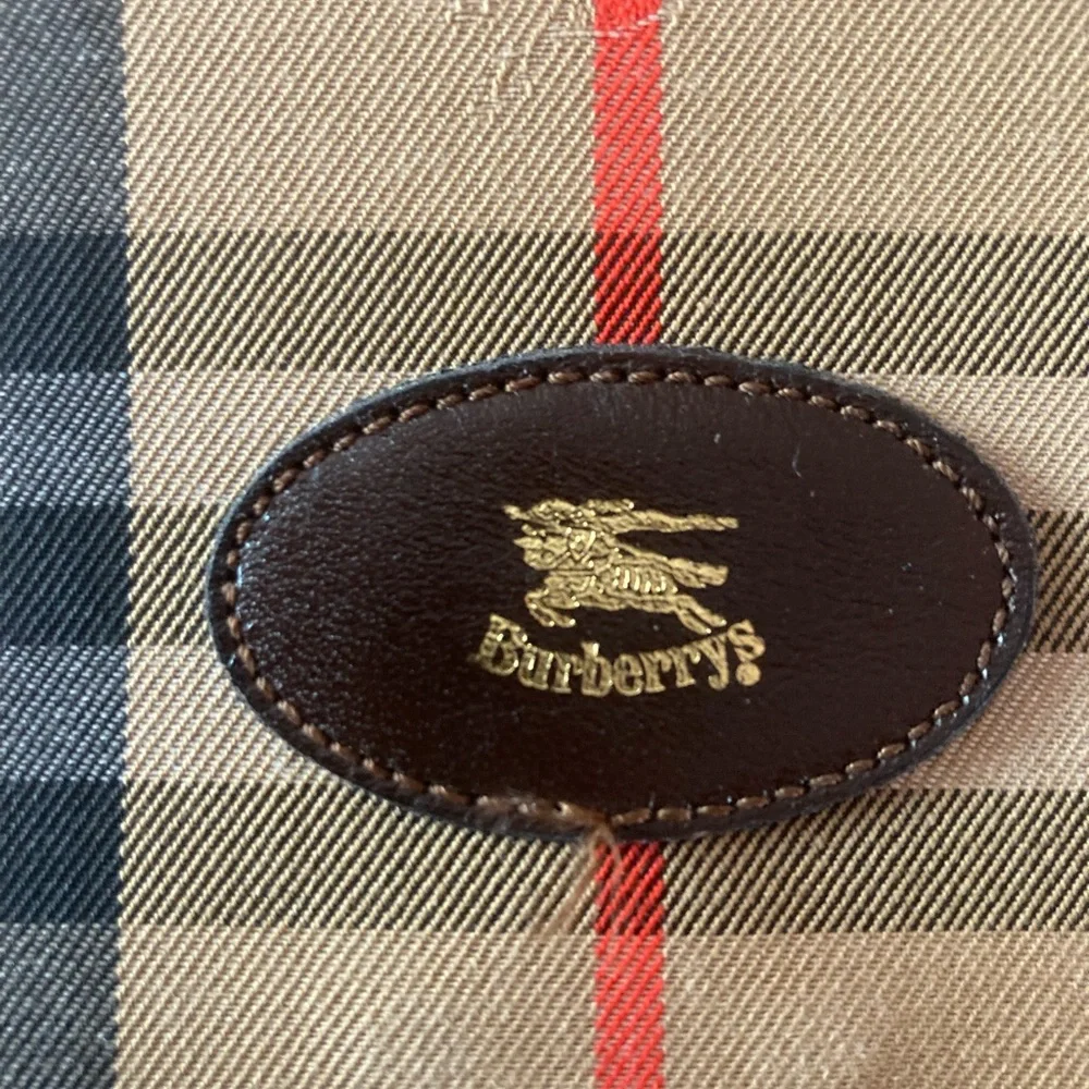 Burberry Crossbody bag Check Tan,Brown,Red.Beautiful Vintage - Picture 2 of 15